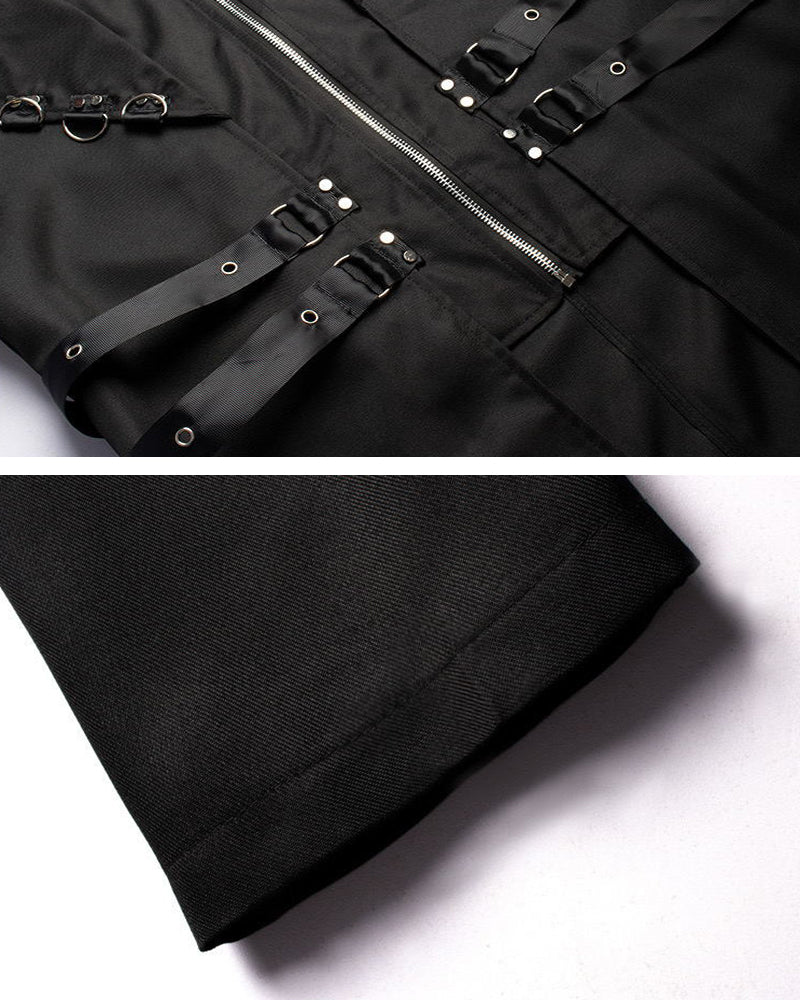 Techwear Punk Ribbons Unisex Long Coat