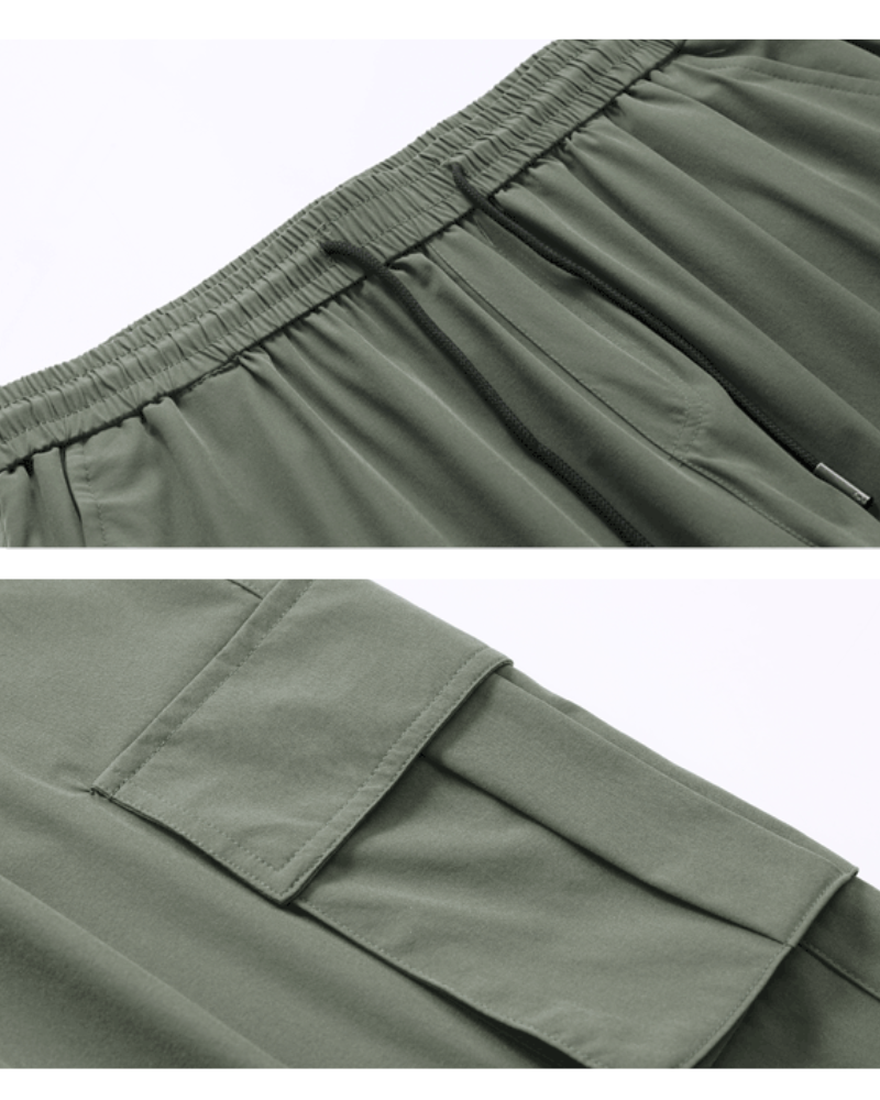 Techwear Men's Summer Ice Silk Cargo Capri Shorts