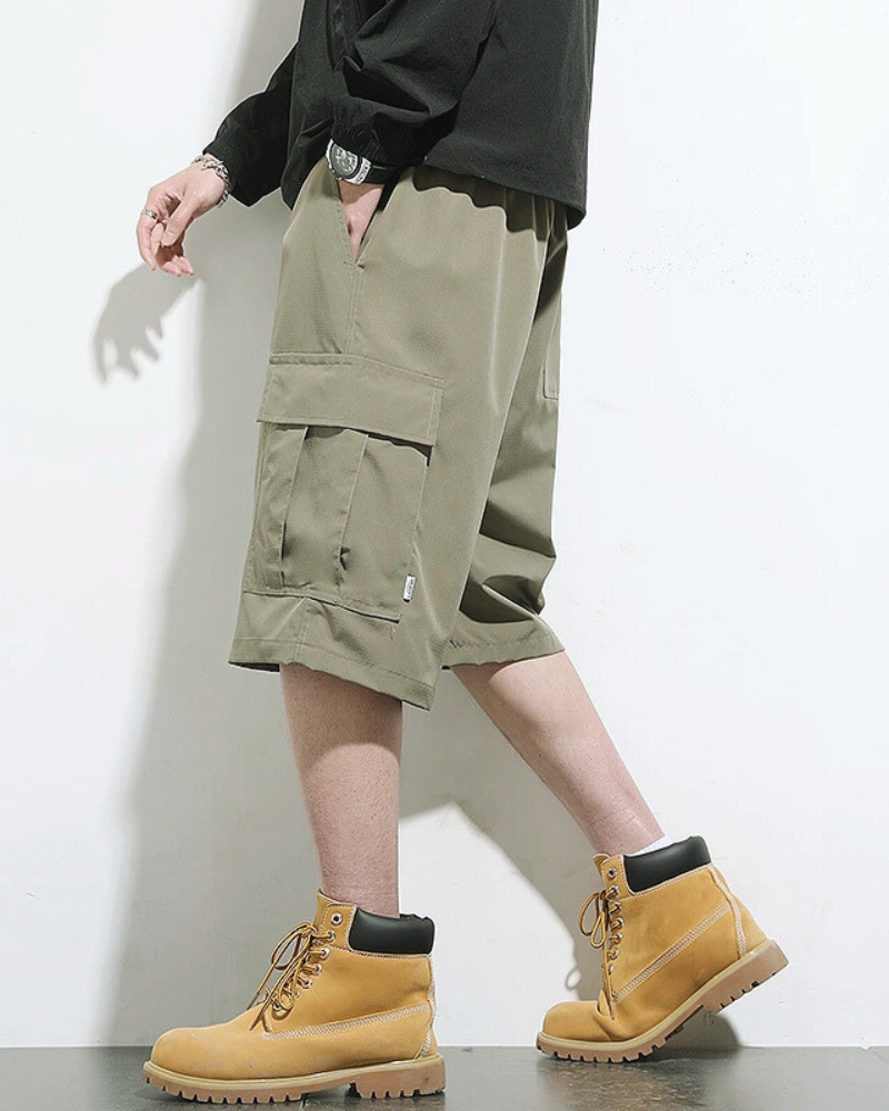 Techwear Men's Summer Ice Silk Cargo Shorts