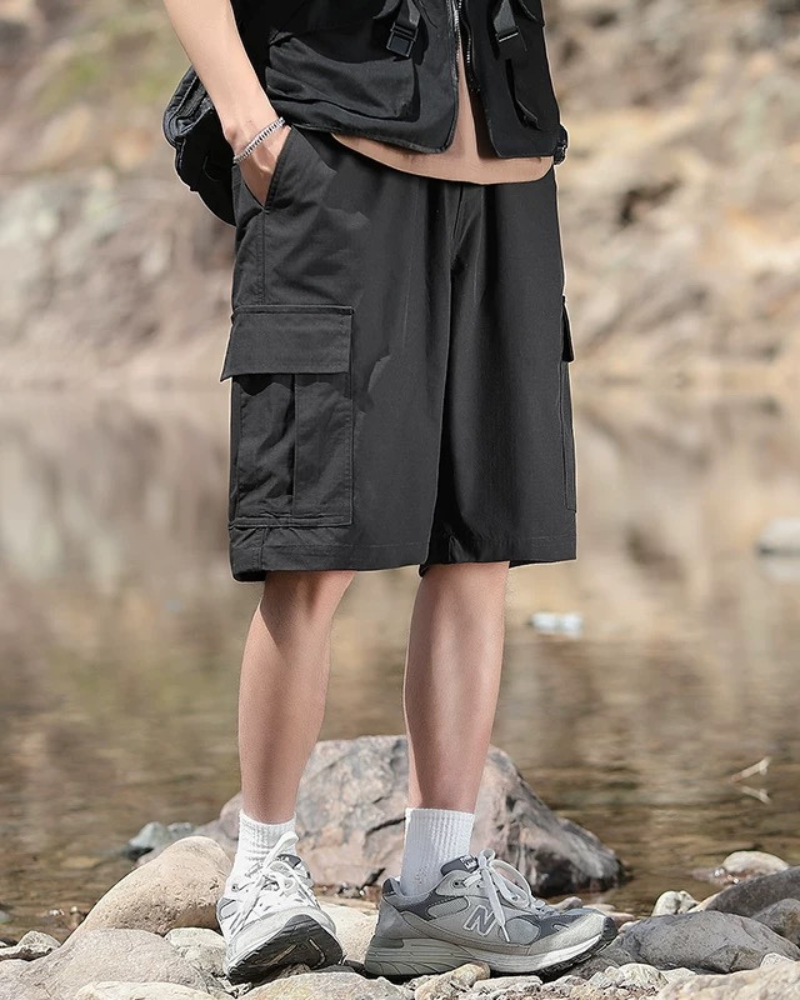 Techwear Men's Summer Ice Silk Cargo Shorts