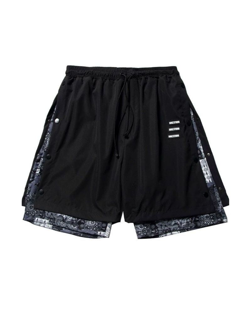Techwear Patchwork Men Cargo Shorts