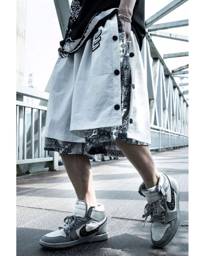 Techwear Patchwork Men Cargo Shorts
