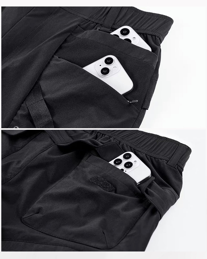 Techwear Pockets Patchwork Cargo Shorts