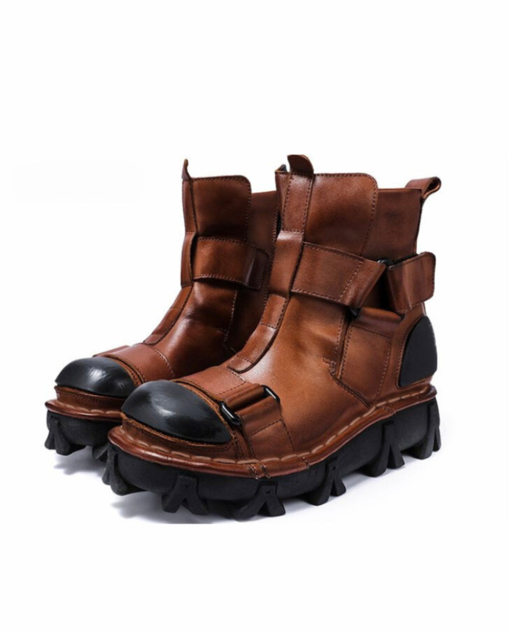 Techwear Punk Style Unisex Motorcycle Platform Boots