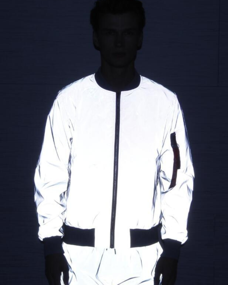 Techwear Silver Reflective Flight Jacket