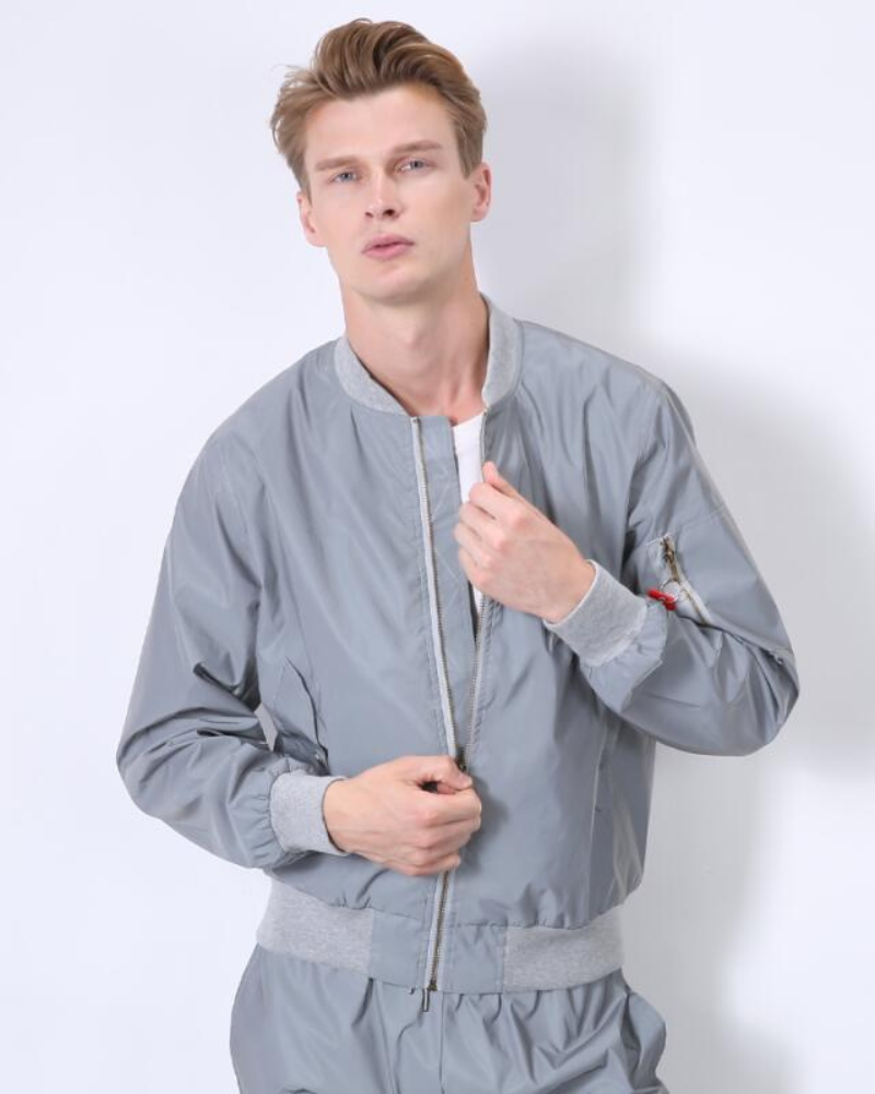 Techwear Silver Reflective Flight Jacket