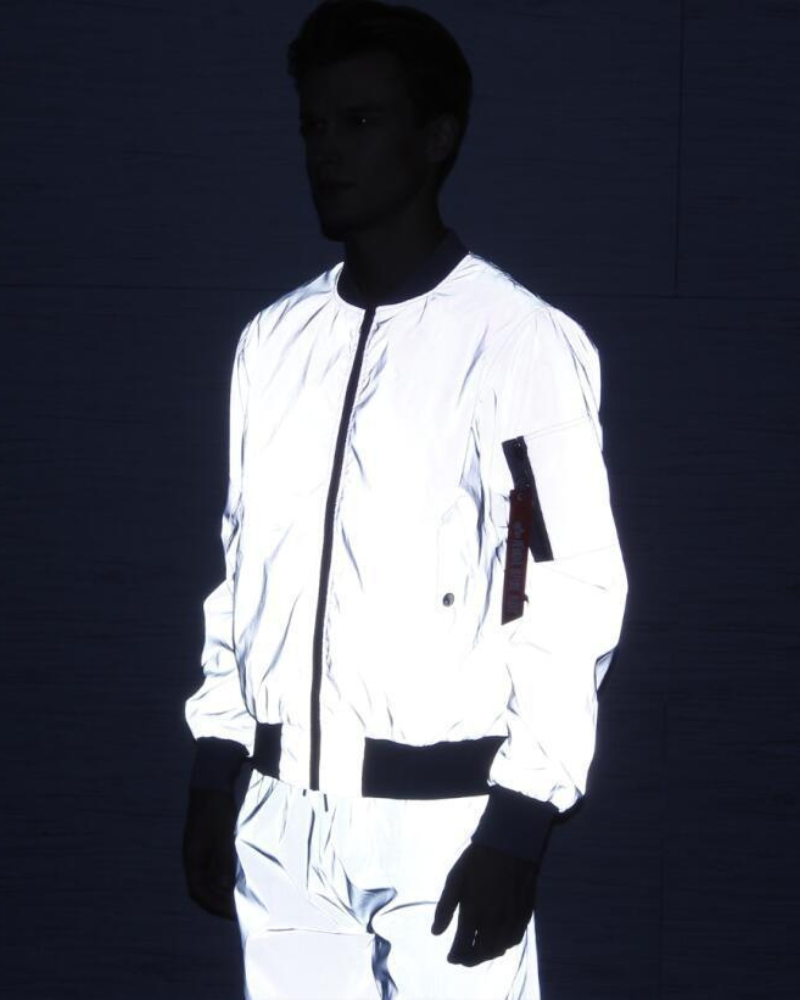 Techwear Silver Reflective Flight Jacket