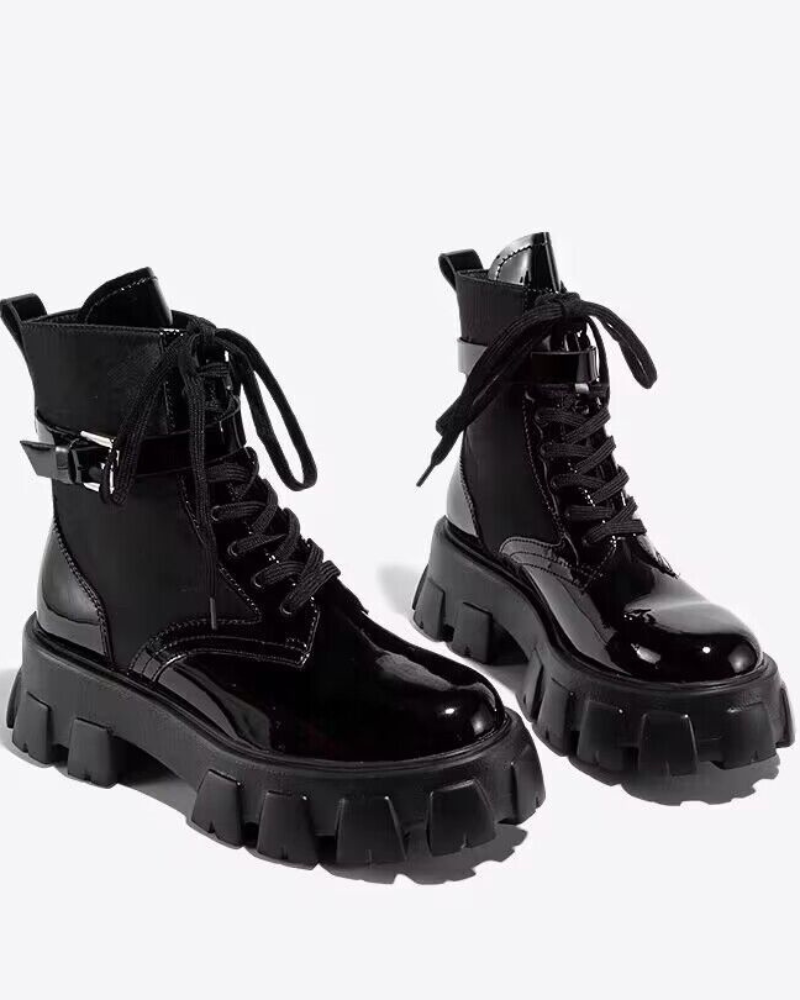 Techwear Side Pockets Leather Boots