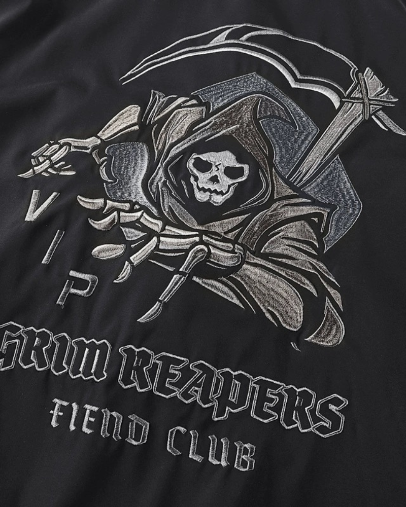 Techwear Skull Black Bomber Cyberpunk Jacket