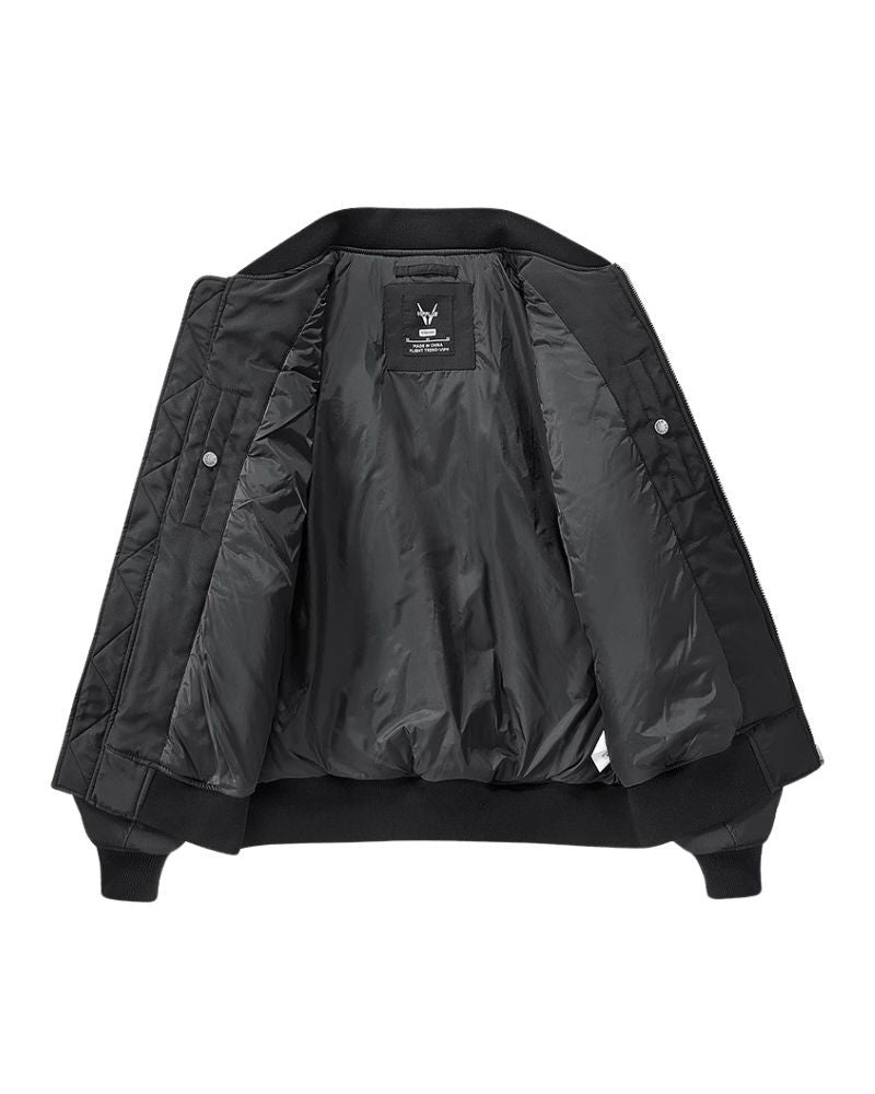 Techwear PU Patchwork Warm Bomber Jacket