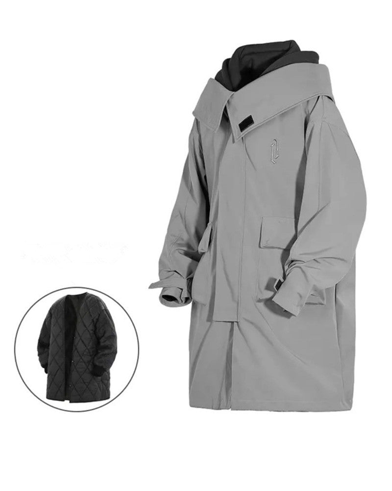 Techwear Fake Two-piece Utility Long Coat