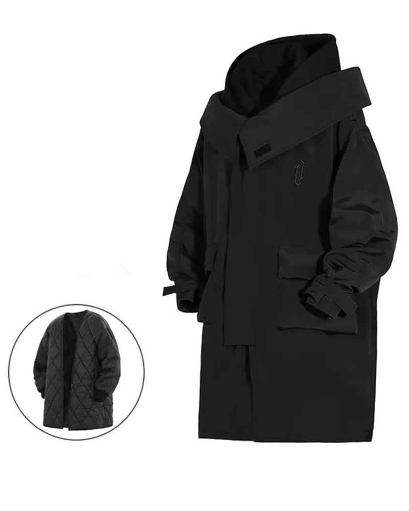 Techwear Fake Two-piece Utility Long Coat