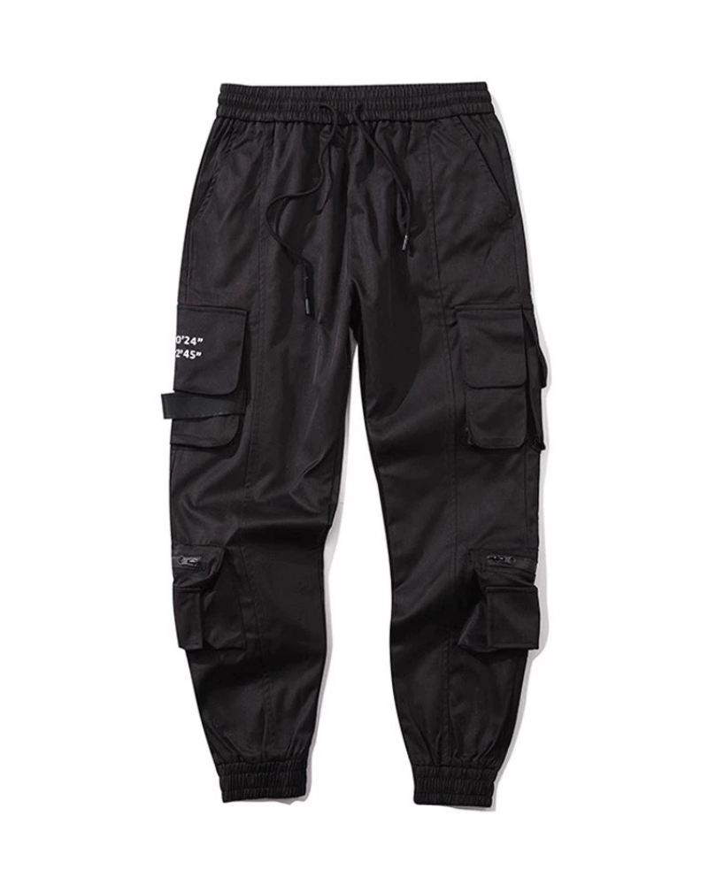Techwear Slim Black Cargo Pants