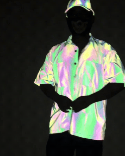 Techwear Men's Hip Hop Reflective Short-Sleeve Shirt
