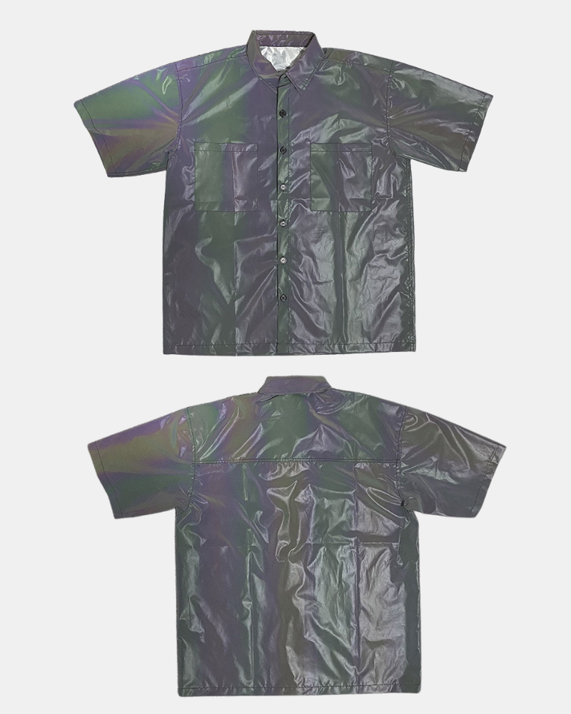 Techwear Men's Hip Hop Reflective Short-Sleeve Shirt