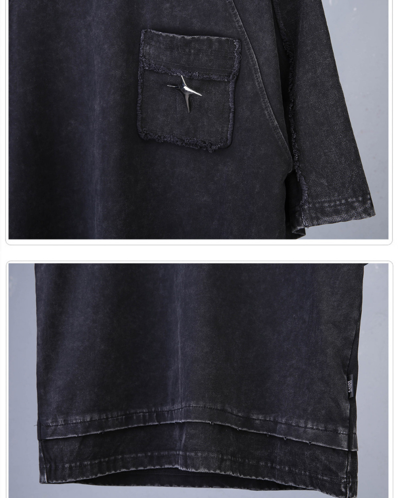 Techwear Oversized Distressed Cotton T-Shirt