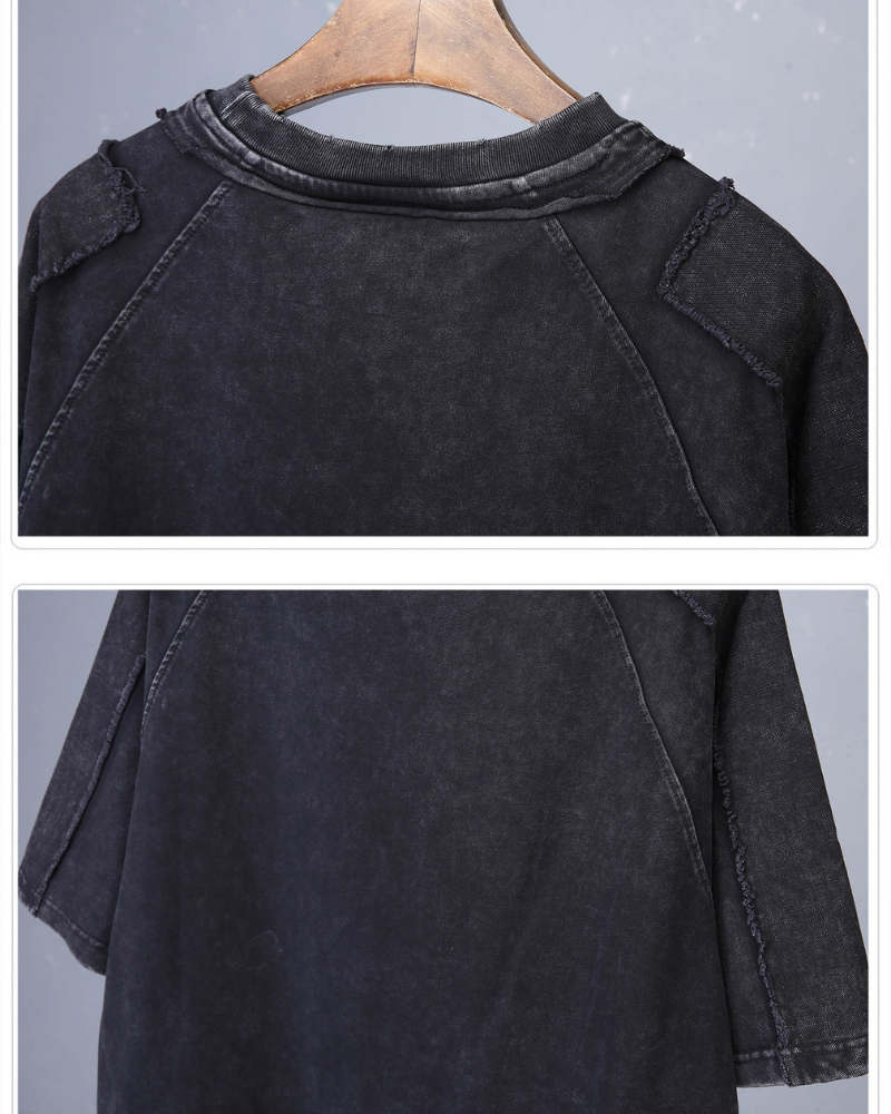 Techwear Oversized Distressed Cotton T-Shirt