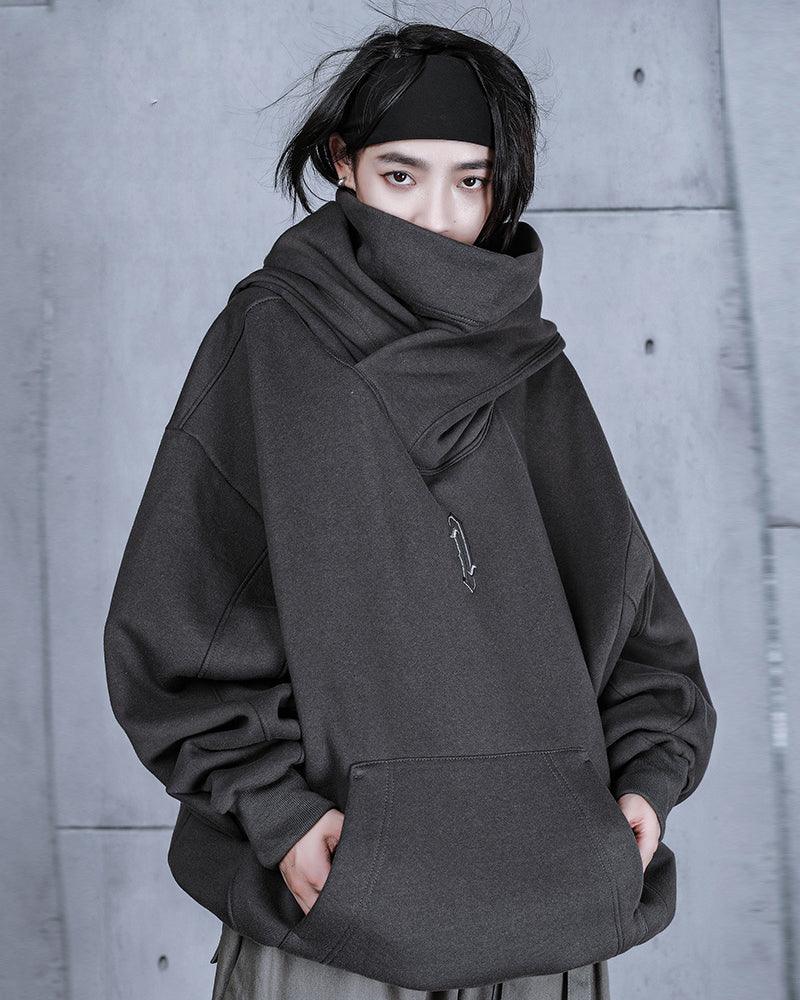 Techwear Unisex Turtleneck Scarf Mask Hoodie