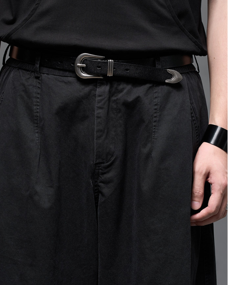 Washed Cotton Japanese Loose Men's Straight Pants