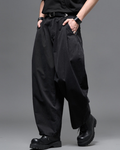 Washed Cotton Japanese Loose Men's Straight Pants