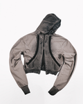 Wasteland-Washed Distressed Cropped Zip-Up Hoodie