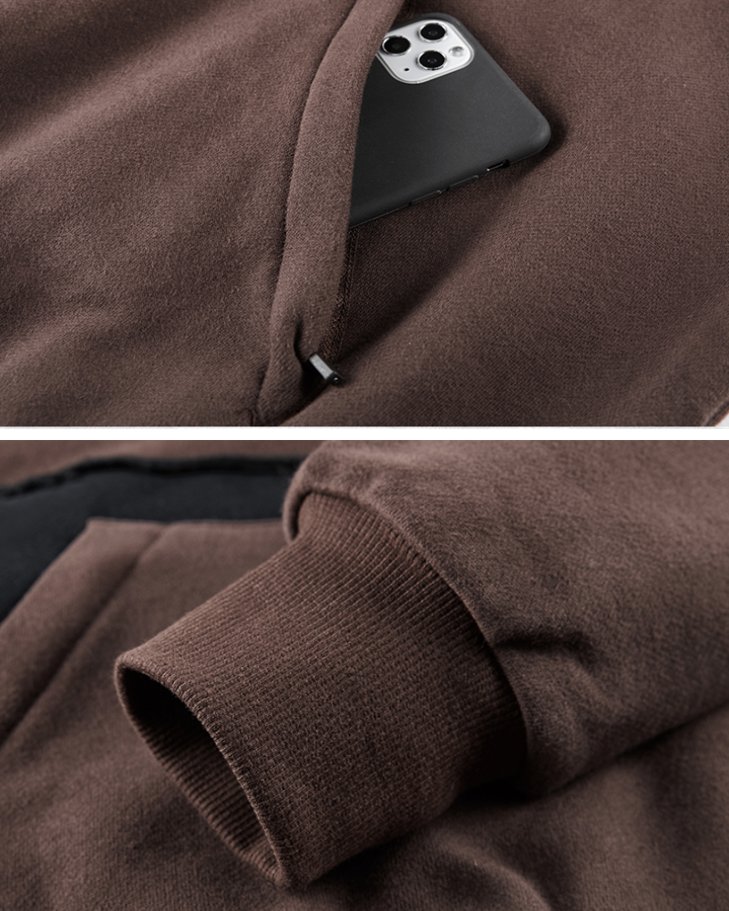 Street-style Color-blocked Hoodie