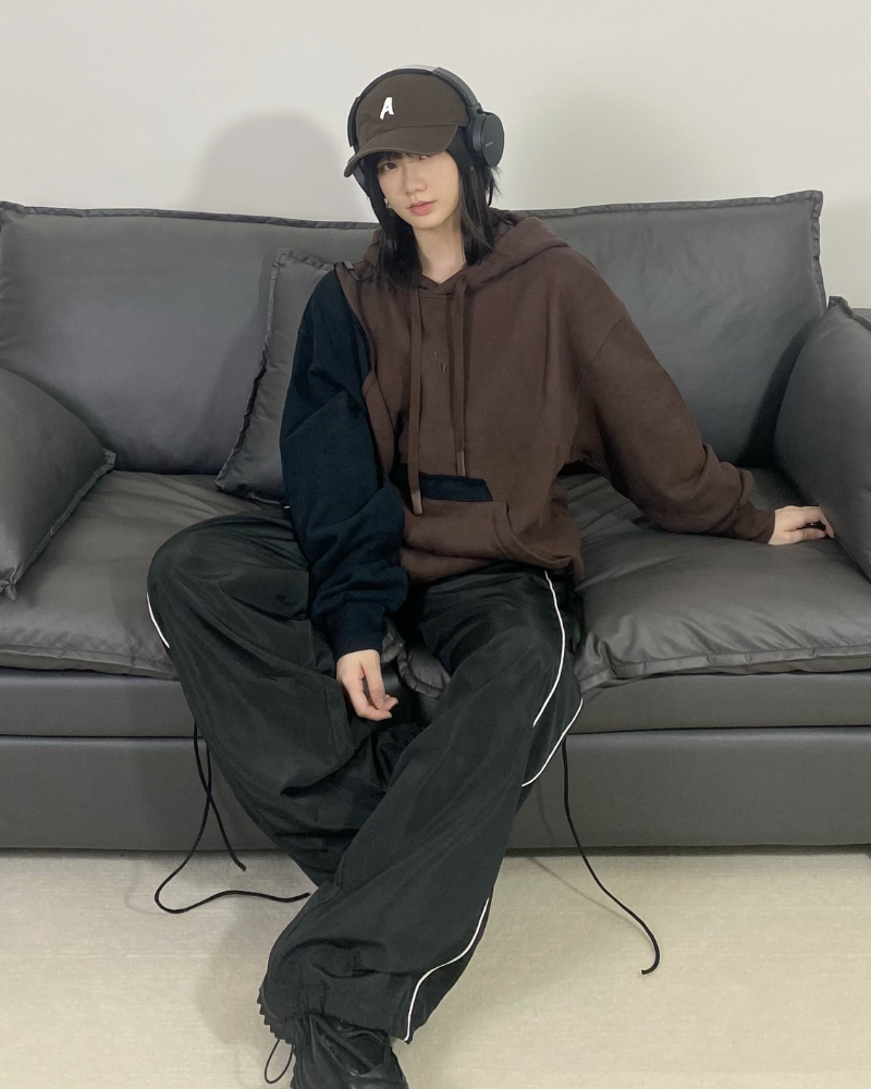 Street-style Color-blocked Hoodie
