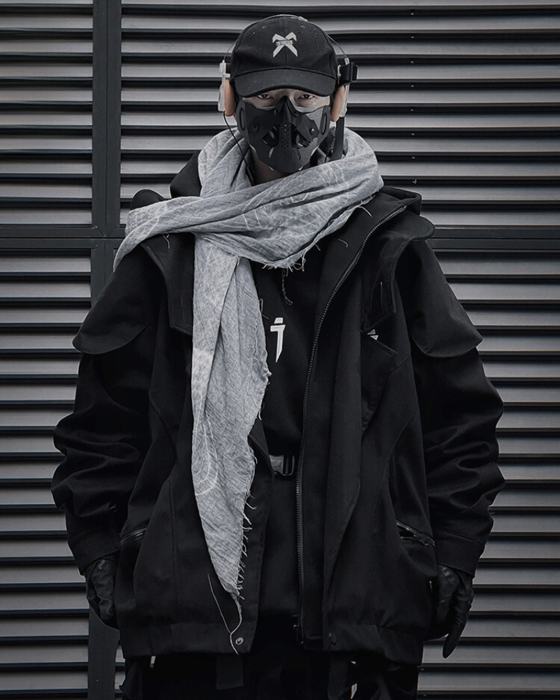 Wasteland Wear Torn Hem Fake Two-piece Unisex Jacket