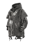 Wasteland Wear Torn Hem Fake Two-piece Unisex Jacket