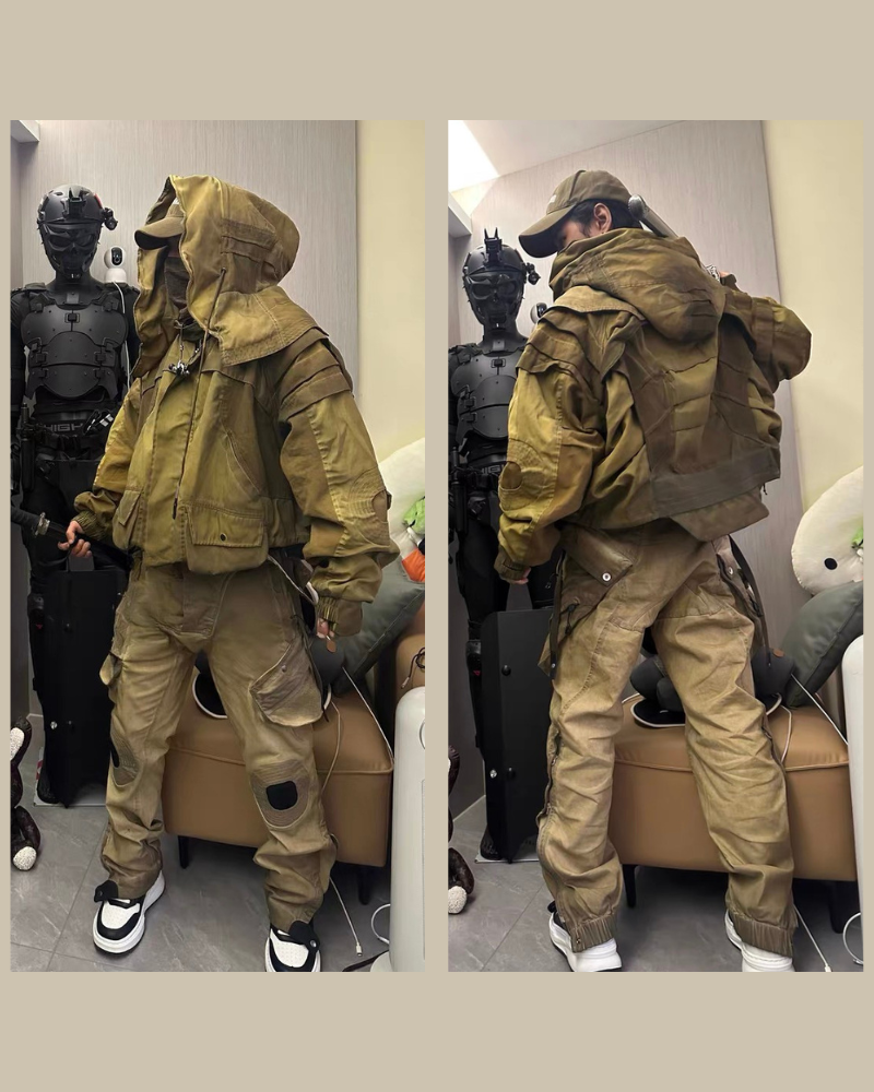 Wasteland Wear Functional Bat Sleeve Washed Jacket
