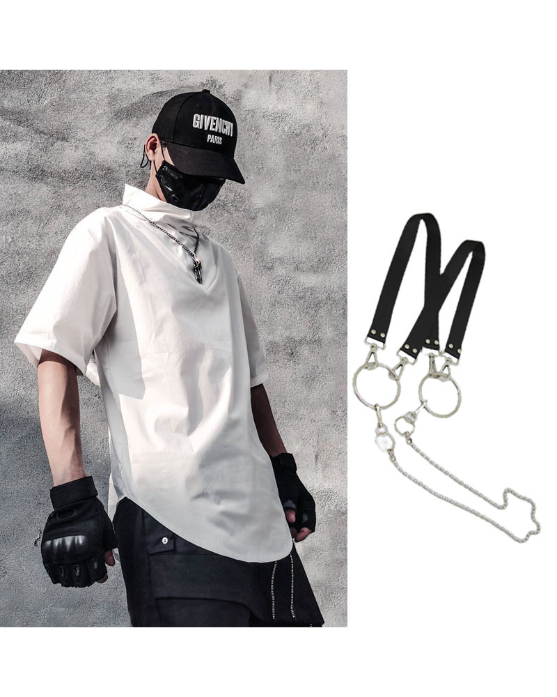 With Chain Function Japanese Techwear T-Shirt