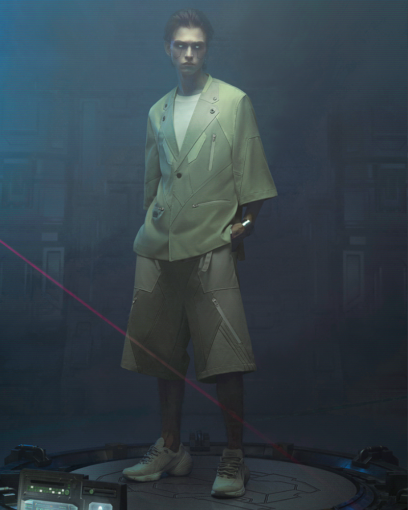 XIPHEVIL Cyberpunk Outfits Demiurge IV Short Sleeve Suit