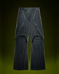 XIPHEVIL Cyberpunk Outfits Heavy Duty Loose Velvet Denim Pants