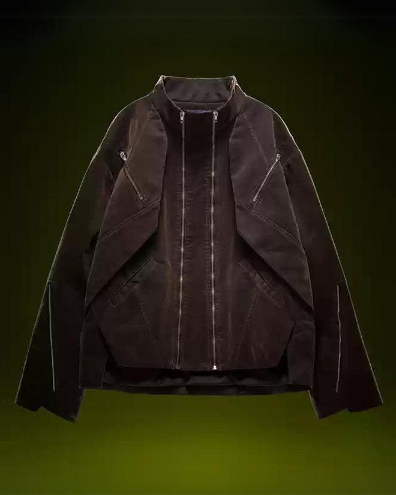 XIPHEVIL Cyberpunk Outfits Unisex Velvet Short Jacket