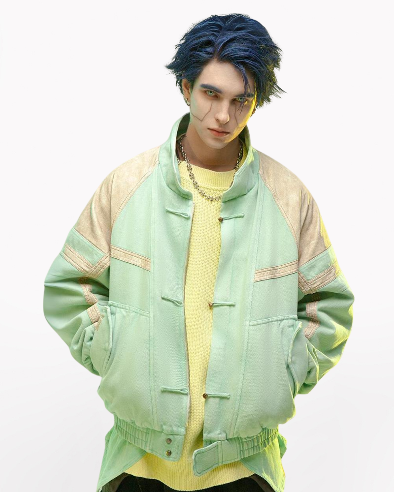 XIPHEVIL Cyberpunk Outfits 3D Embossed PU Patchwork Jacket