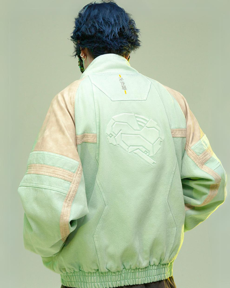 XIPHEVIL Cyberpunk Outfits 3D Embossed PU Patchwork Jacket
