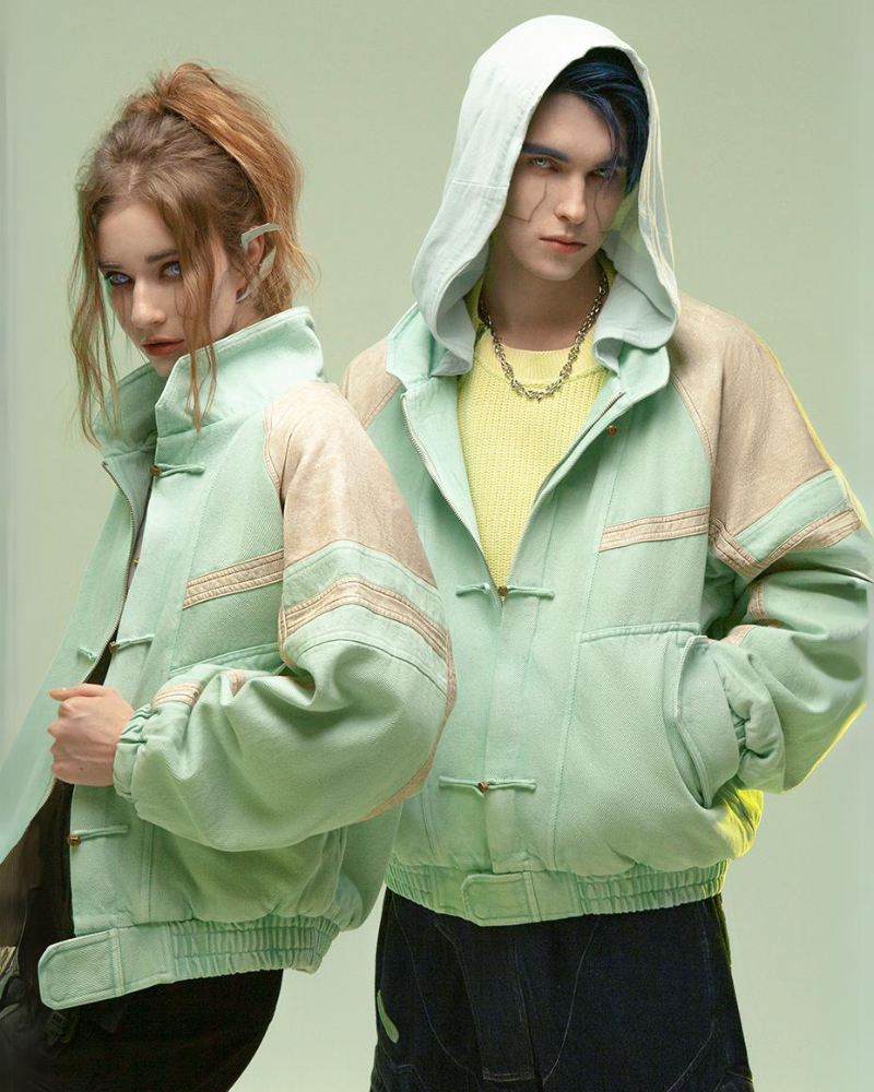 XIPHEVIL Cyberpunk Outfits 3D Embossed PU Patchwork Jacket