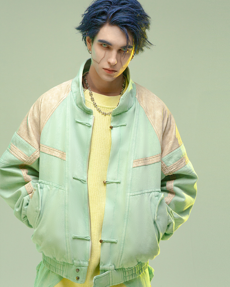 XIPHEVIL Cyberpunk Outfits 3D Embossed PU Patchwork Jacket