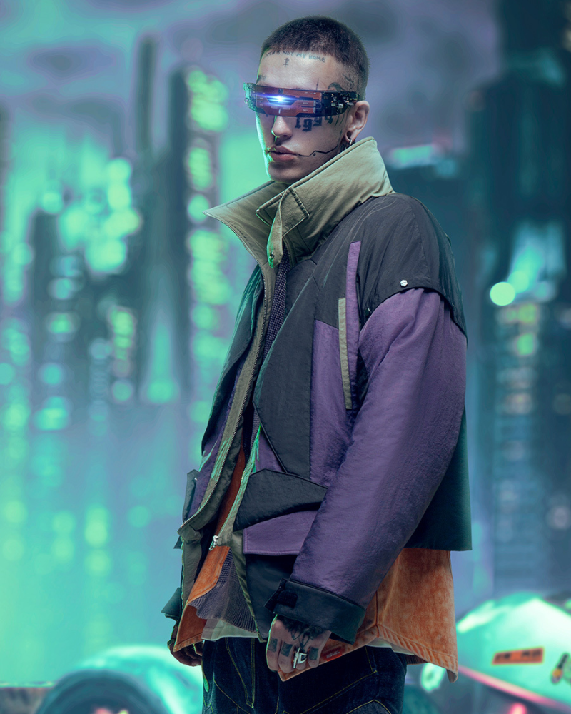XIPHEVIL Cyberpunk Outfits Exotic Hacker Urban Winter Jacket
