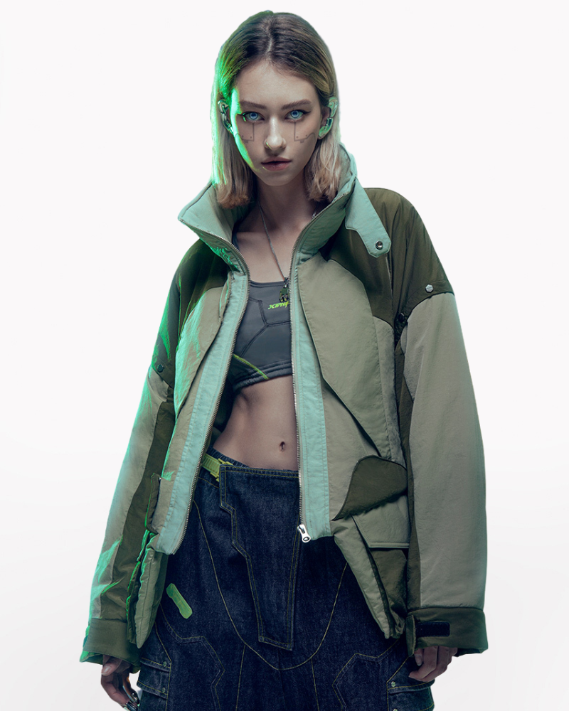 XIPHEVIL Cyberpunk Outfits Exotic Hacker Urban Winter Jacket