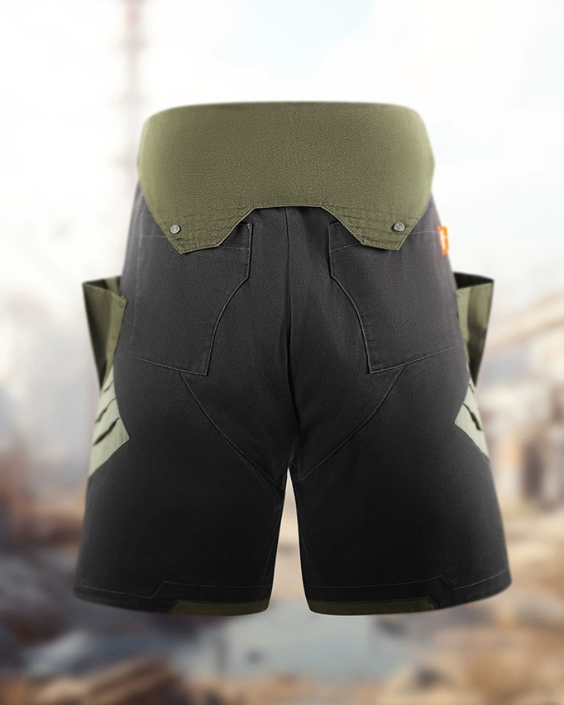 XIPHEVIL Fist Power Cyberpunk Washed Cargo Shorts