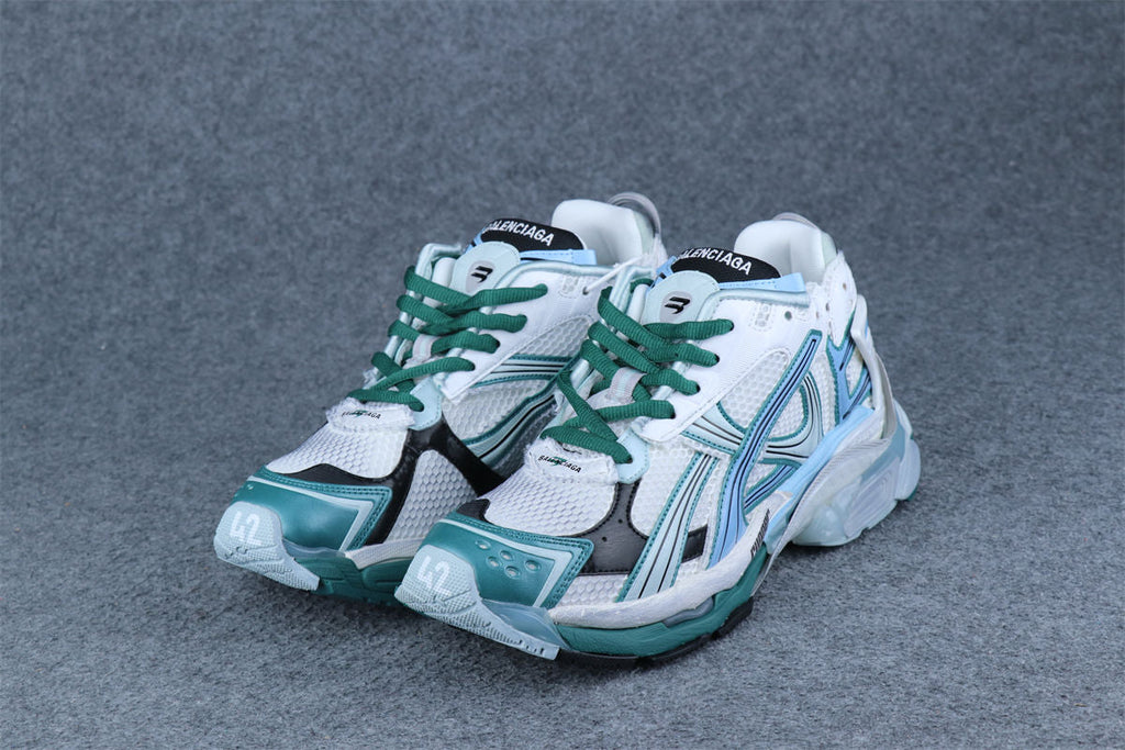 Balenciaga Wmns Runner Sneaker 'Worn-Out - White Green Blue'