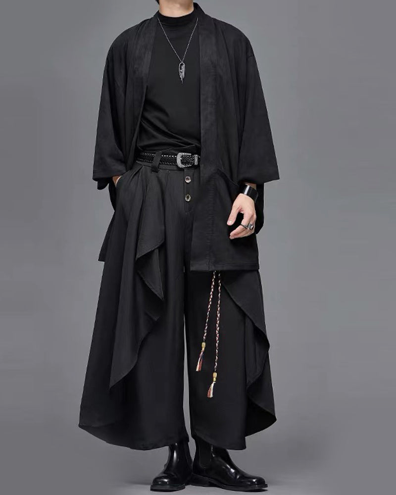 Modern Japanese Carved Alloy Genuine Leather Belt