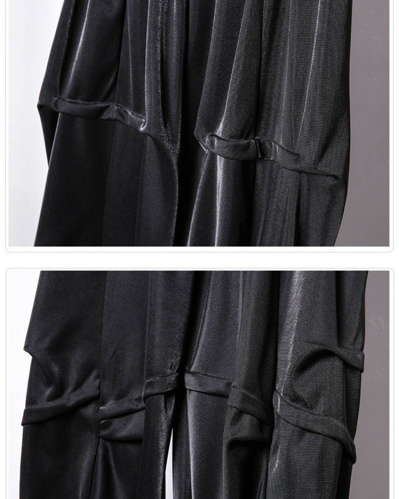 Street Japanese Draped Tapered Cropped Pants