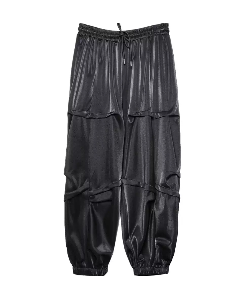 Street Japanese Draped Tapered Cropped Pants