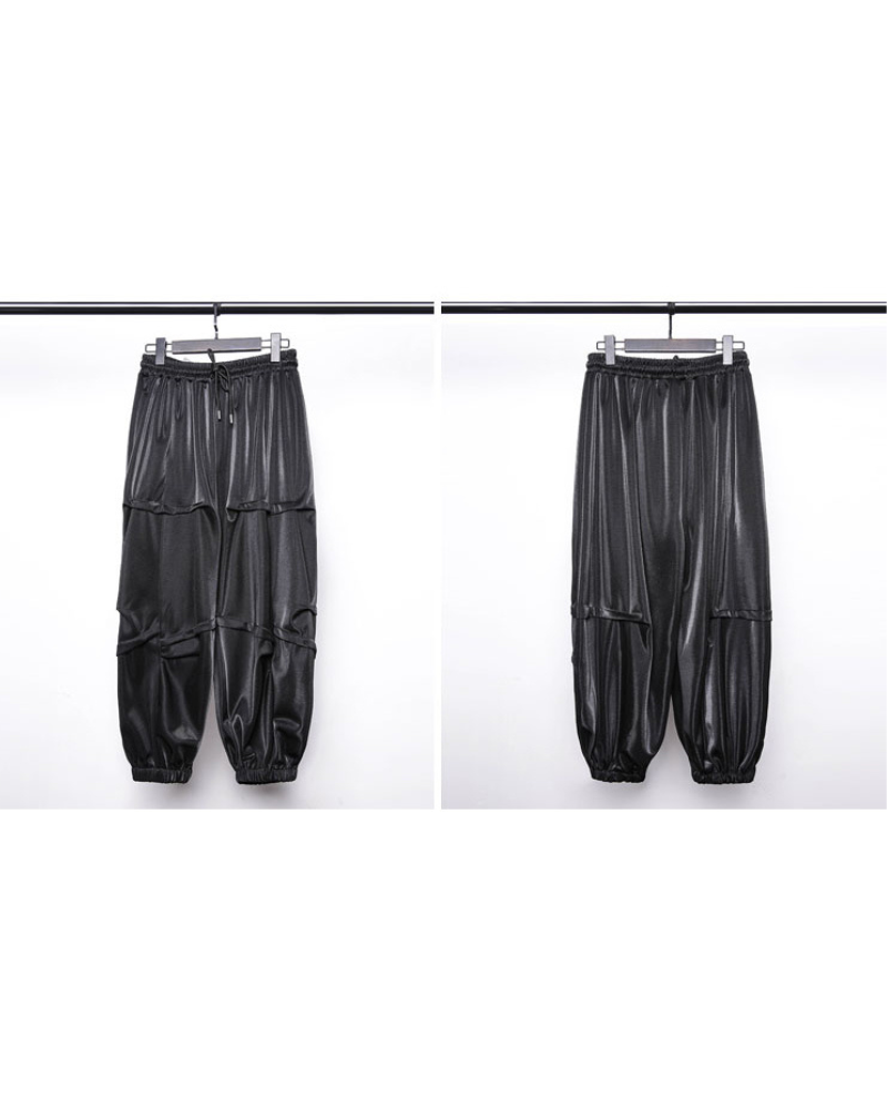 Street Japanese Draped Tapered Cropped Pants