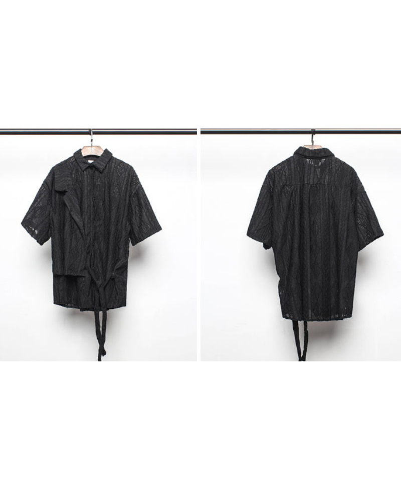 Streetwear Hollow Short Sleeve Shirt