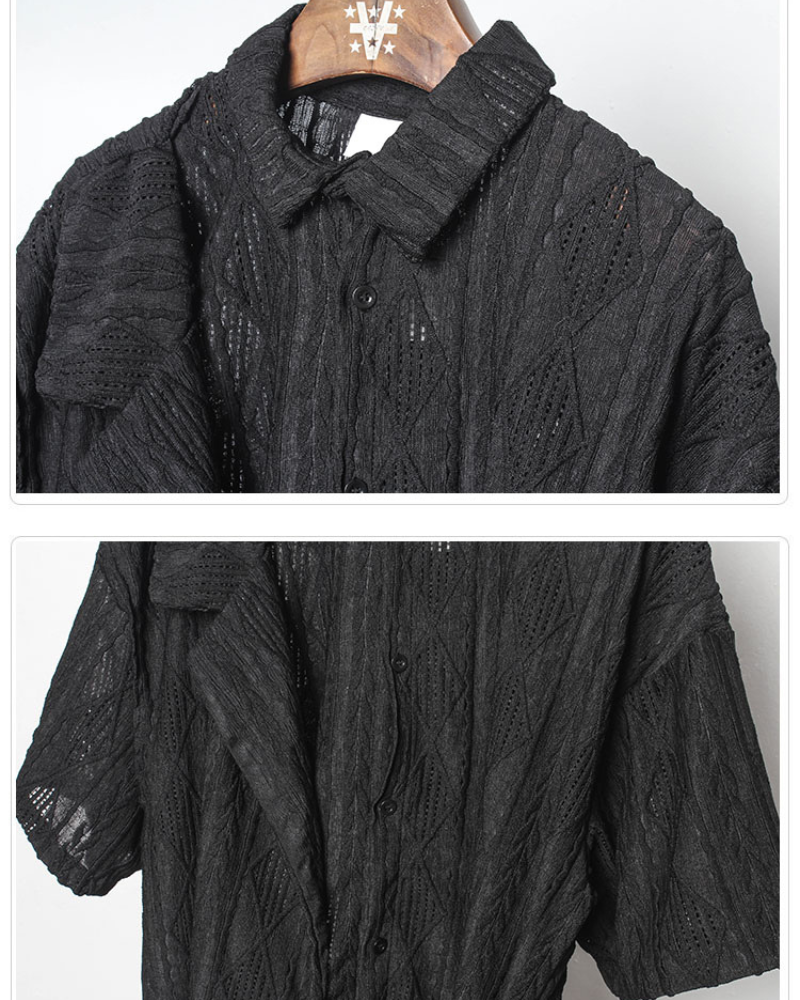 Streetwear Hollow Short Sleeve Shirt
