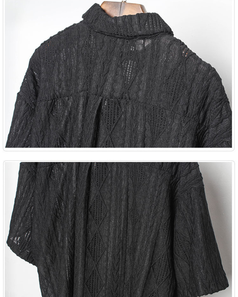 Streetwear Hollow Short Sleeve Shirt