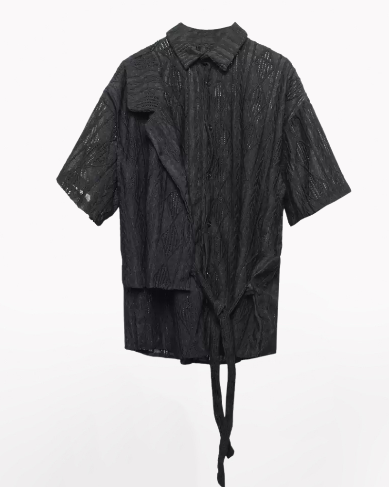 Streetwear Hollow Short Sleeve Shirt